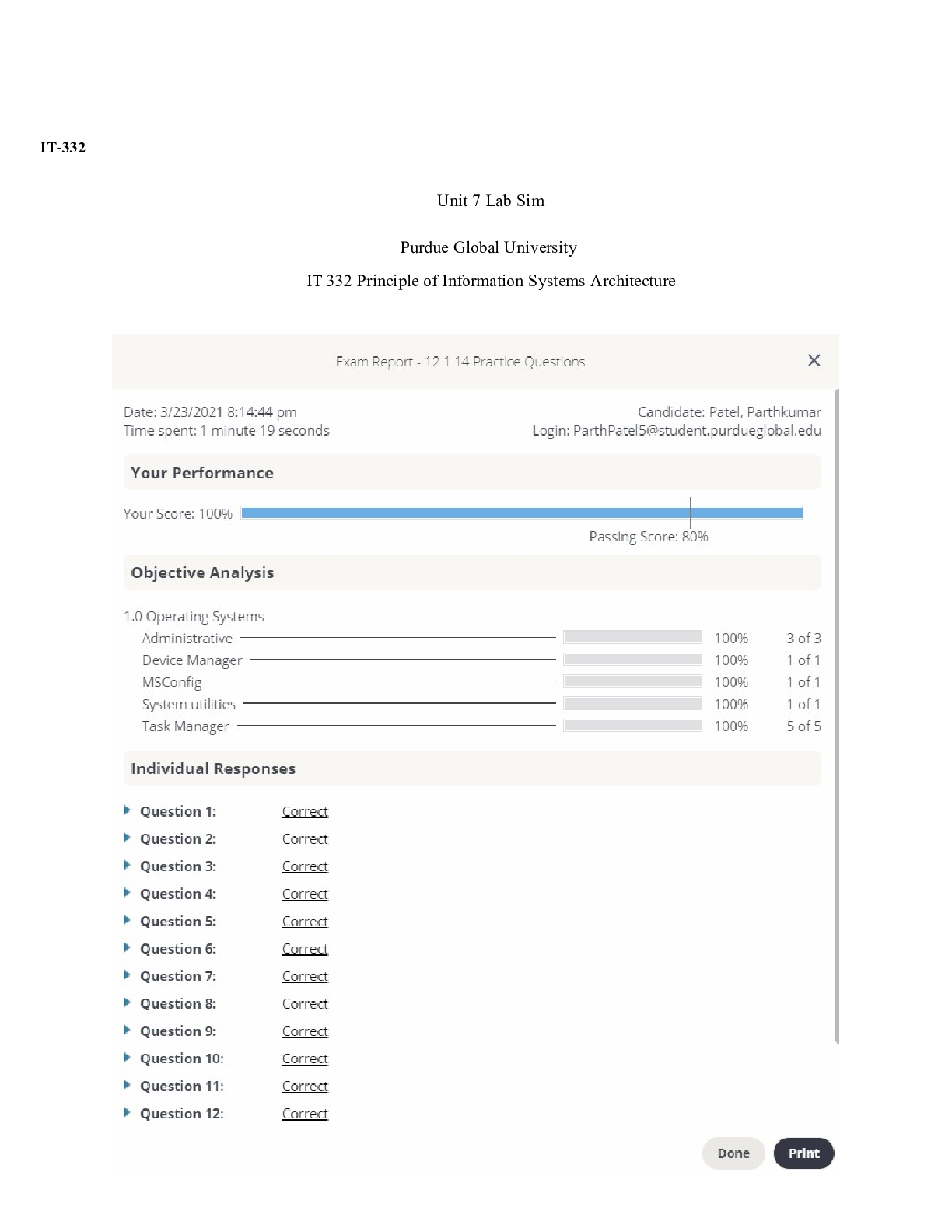 Preview image for IT332 Unit 7 Lab.docx    IT-332  Unit 7 Lab Sim  Purdue Global University  IT 332 Principl